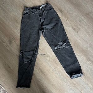 Aligrace Distressed Black Women's Jeans